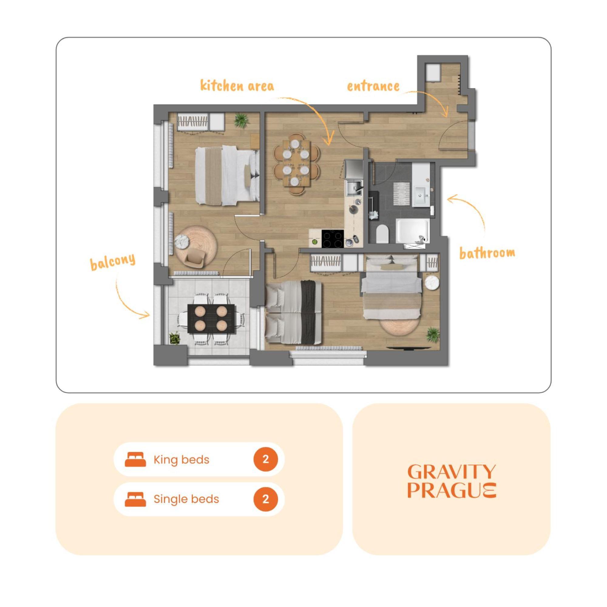 Bright 2Br - 5Th Floor, Balcony, Free Parking By Gravity Prague Apartman Kültér fotó